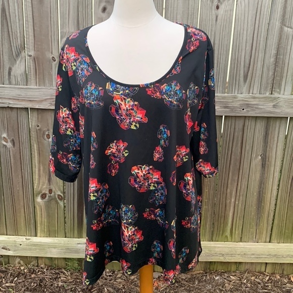 Jete abstract floral tunic top, size 2xl - Picture 1 of 5